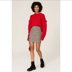 Central Park West Red Myles Cable Knit Sweater